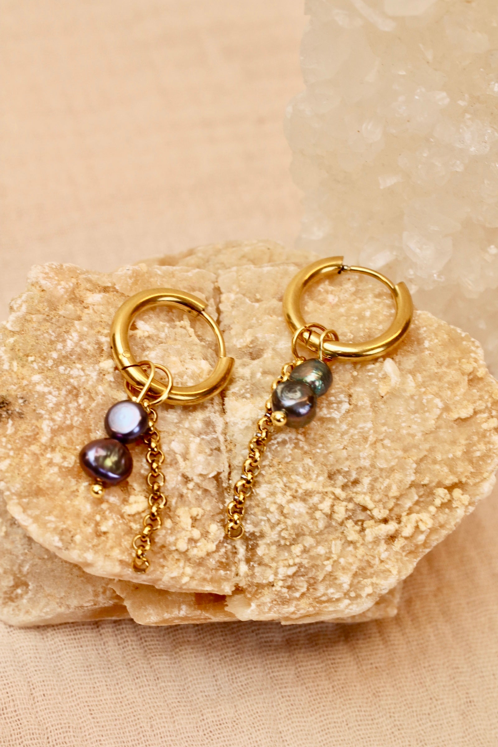 Earrings - Purple pearl universe