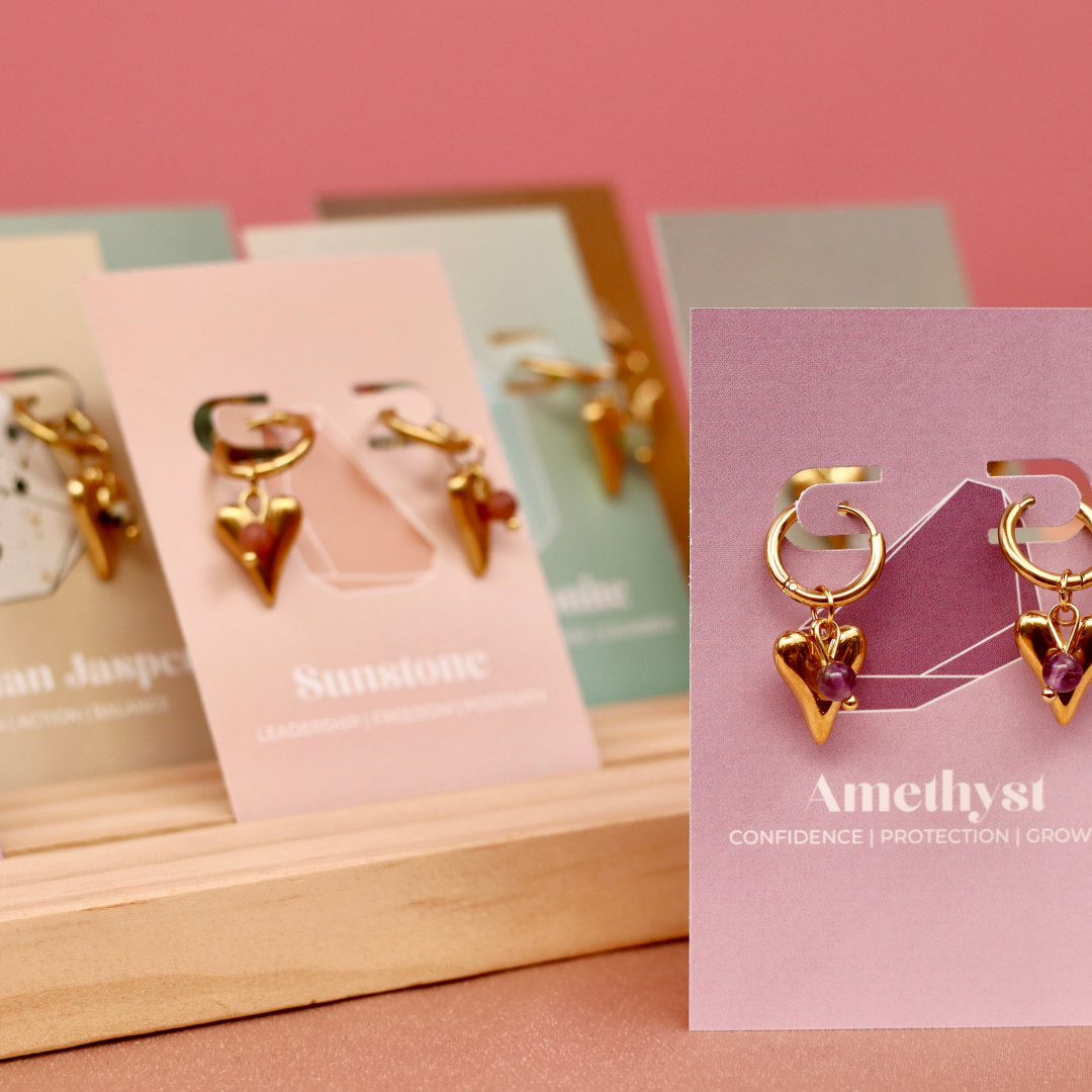 Earring BASIC - heart (set of 5)