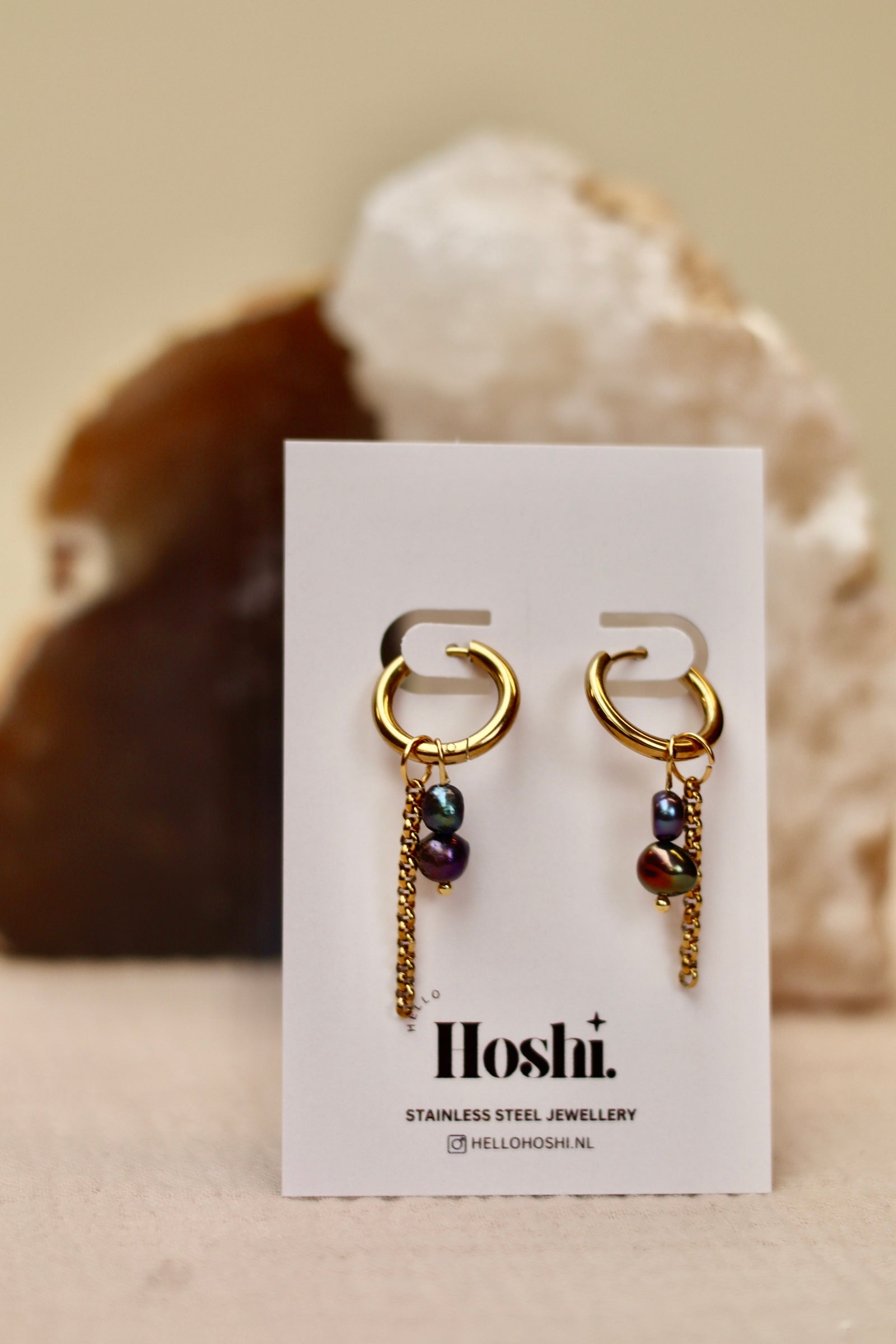 Earrings - Purple pearl universe