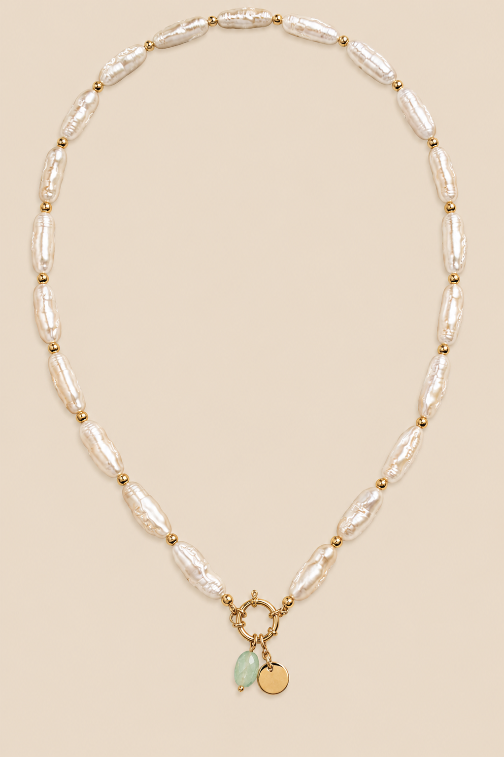 Necklace COSMIC - pearl / amazonite-zoom-1