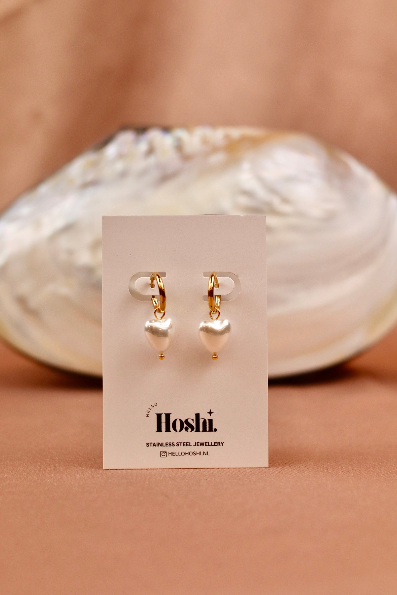 Earrings - Heart pearl