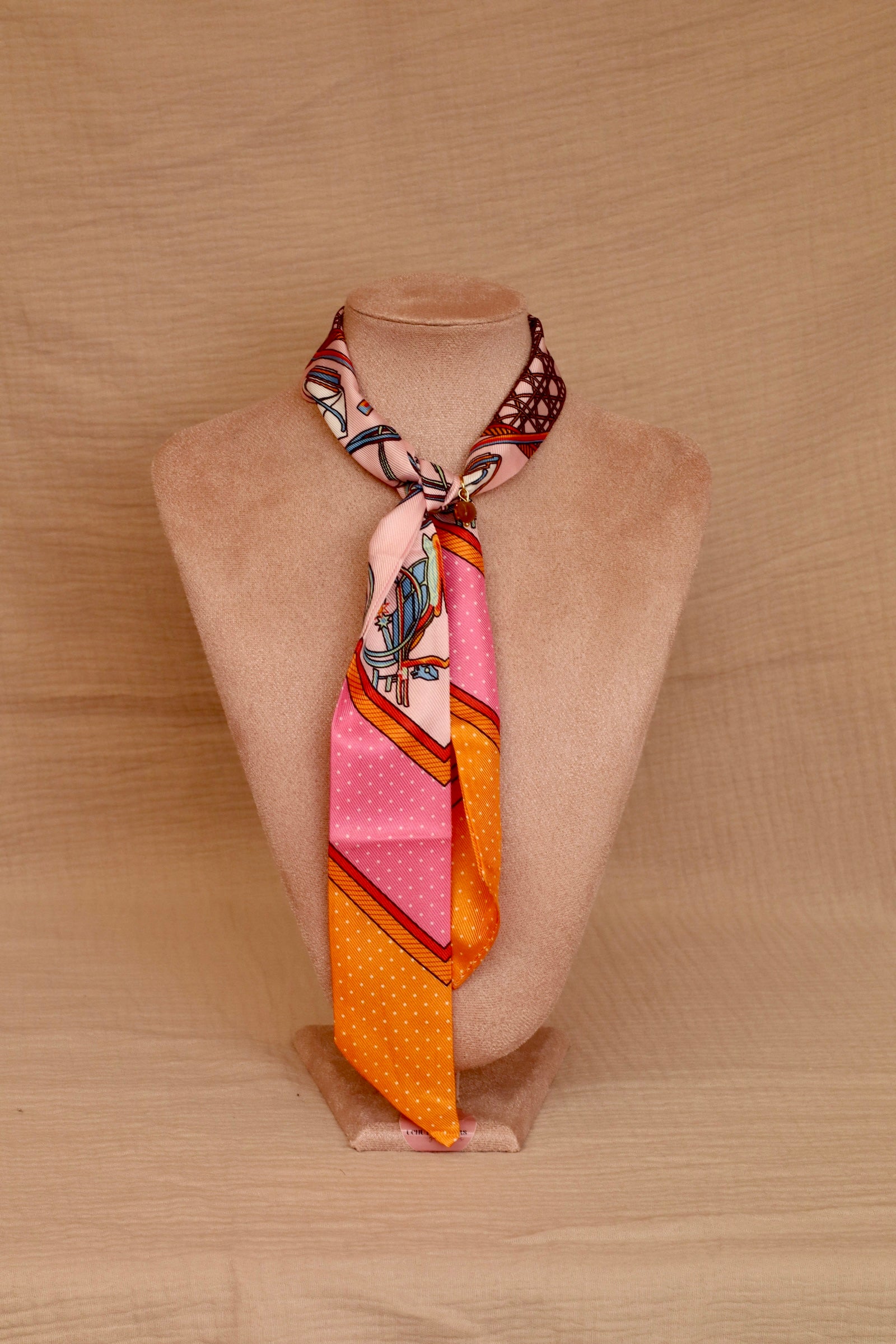 BANDANA necklace - pink dots