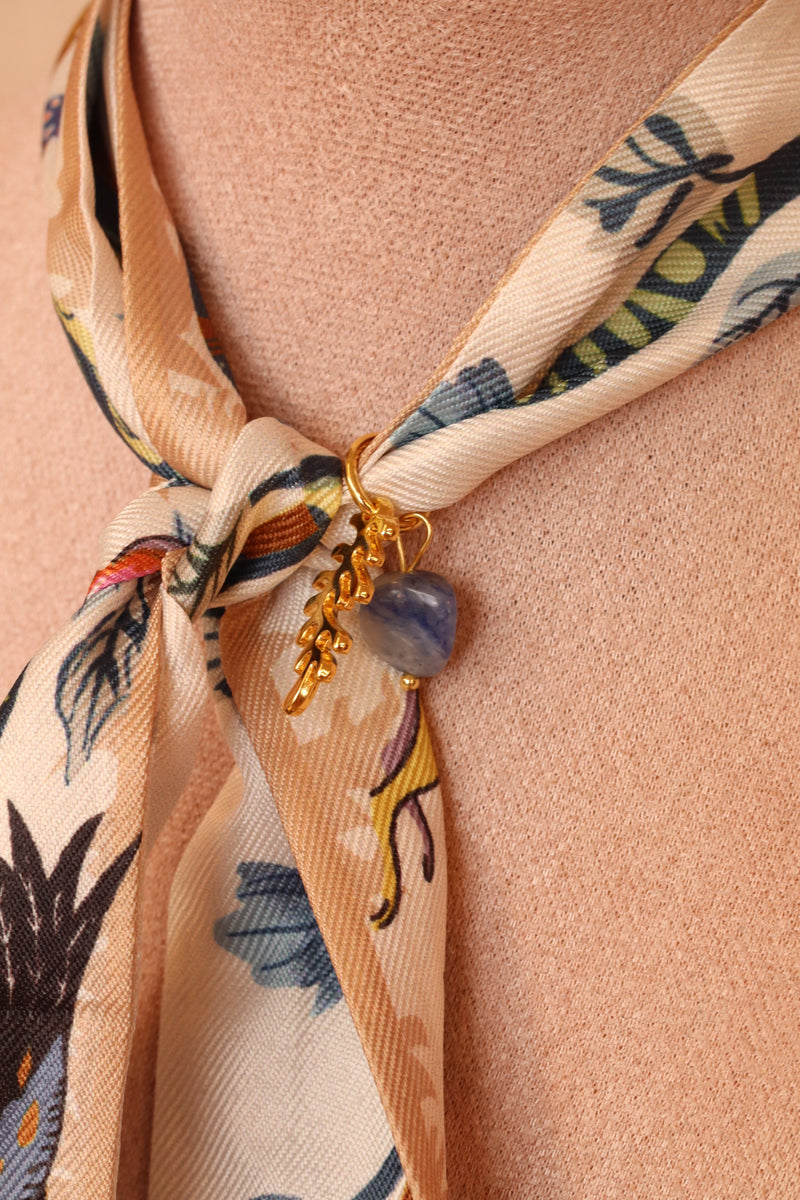 BANDANA necklace - beige birds-zoom-