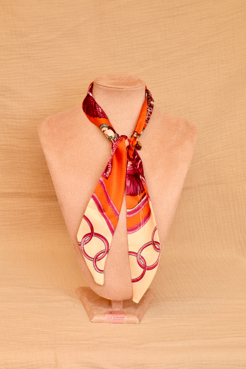 BANDANA necklace - pink orange rings-zoom-