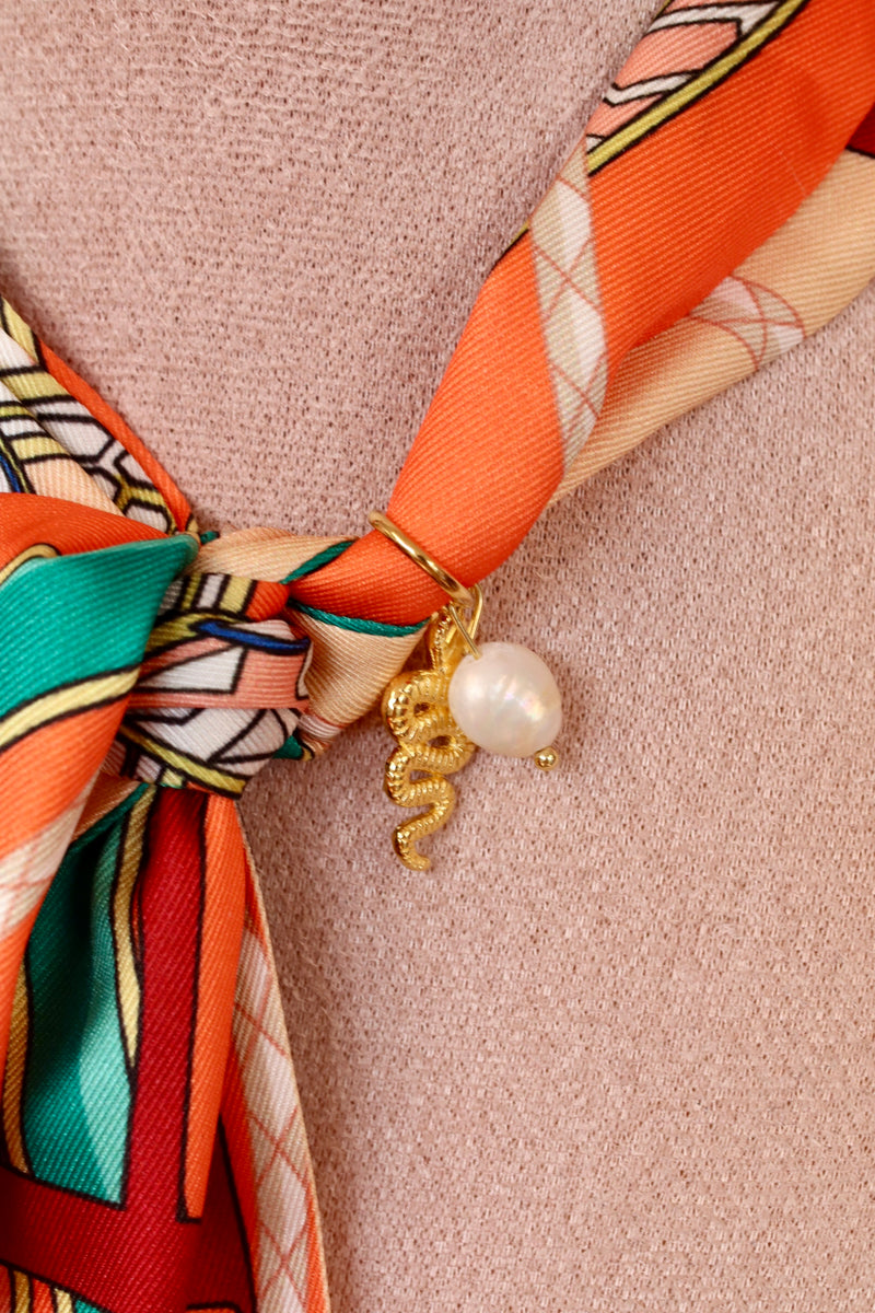 BANDANA necklace - orange snake-zoom-
