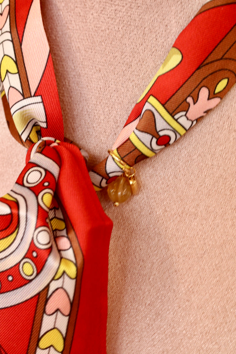 BANDANA necklace - red hearts-zoom-