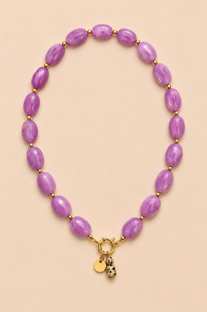 Necklace COSMIC - Dalmatian jasper-zoom-